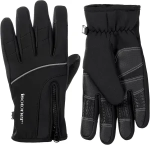 isotoner Men’s Neoprene Sport Gloves with Zipper Closure, Touchscreen Compatibility and Water Repellency