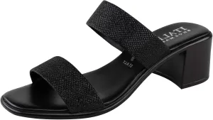 ITALIAN Shoemakers Frannie Womens Chunky Block Heel Strapped Sandal Dressy Open Toe Slide for Women