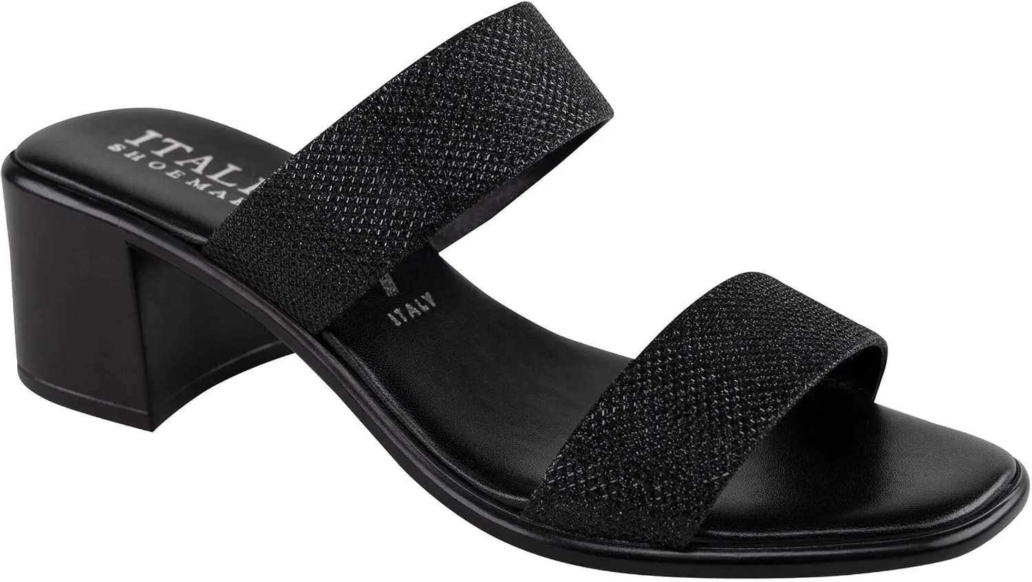 ITALIAN Shoemakers Frannie Womens Chunky Block Heel Strapped Sandal Dressy Open Toe Slide for Women