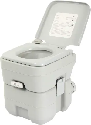 JAXPETY 5.3 Gallon Porta Potty Travel Portable Camping Toilet for RV, Boating, Road Trips, Caravan, Campsite, Hospital(20L Gray)