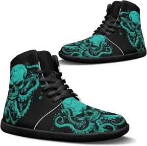 Jeiento Skull High Top Barefoot Running Shoes Breathable Sneaker for Men