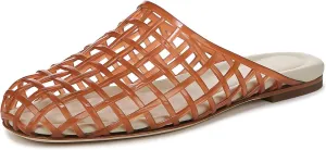 Jelly Shoes for Women Clear Jelly Mesh Slides Sandals Comfortable Closed Round Toe Flat Sandals Slip On Summer Beach Slippers