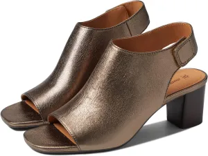Johnston & Murphy® Evelyn Open Toe Booties for Women in Leather – Hook and Loop Closure – Open Toe