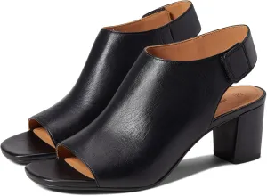 Johnston & Murphy® Evelyn Open Toe Booties for Women in Leather – Hook and Loop Closure – Open Toe