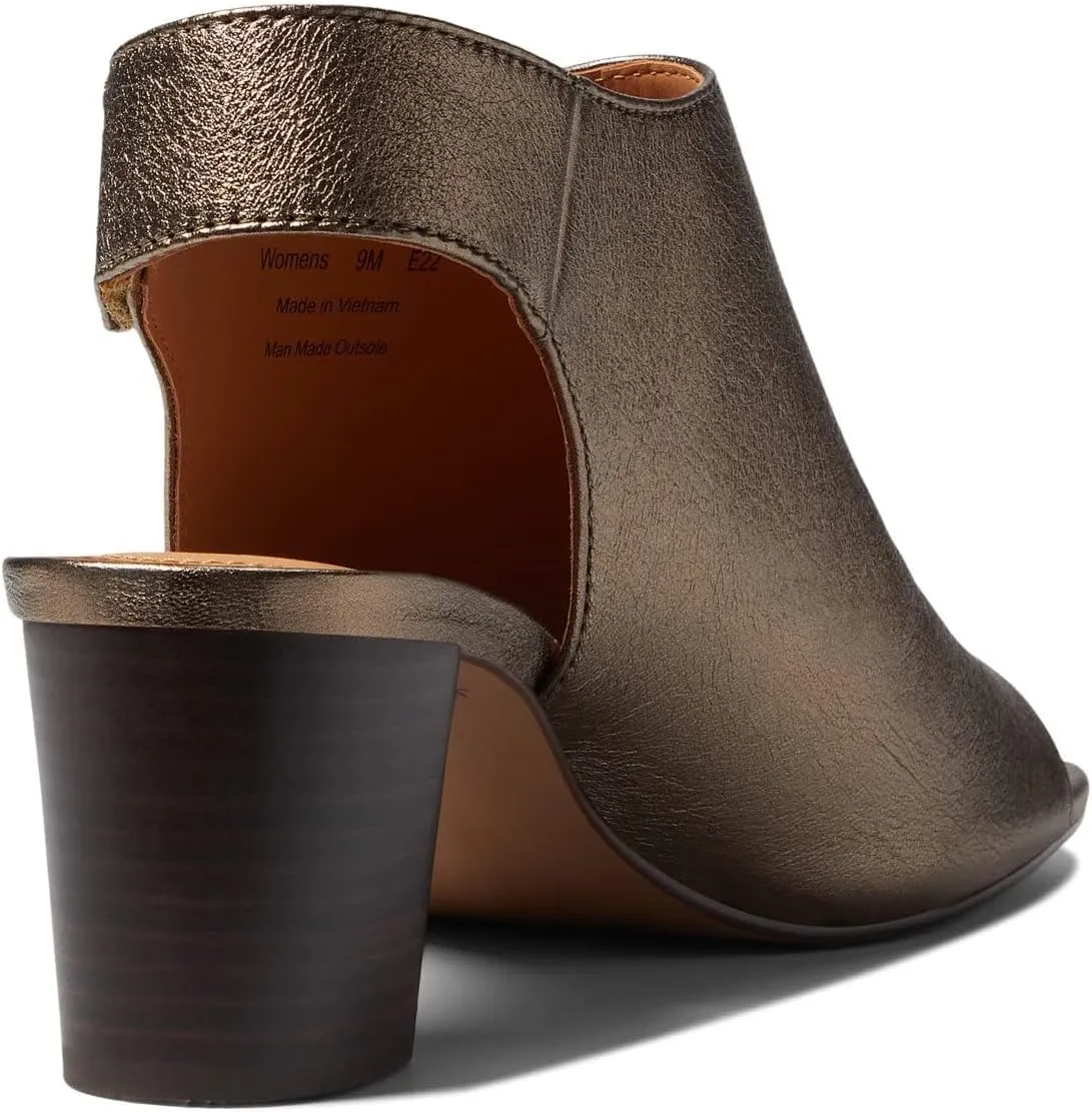 Johnston & Murphy® Evelyn Open Toe Booties for Women in Leather – Hook and Loop Closure – Open Toe