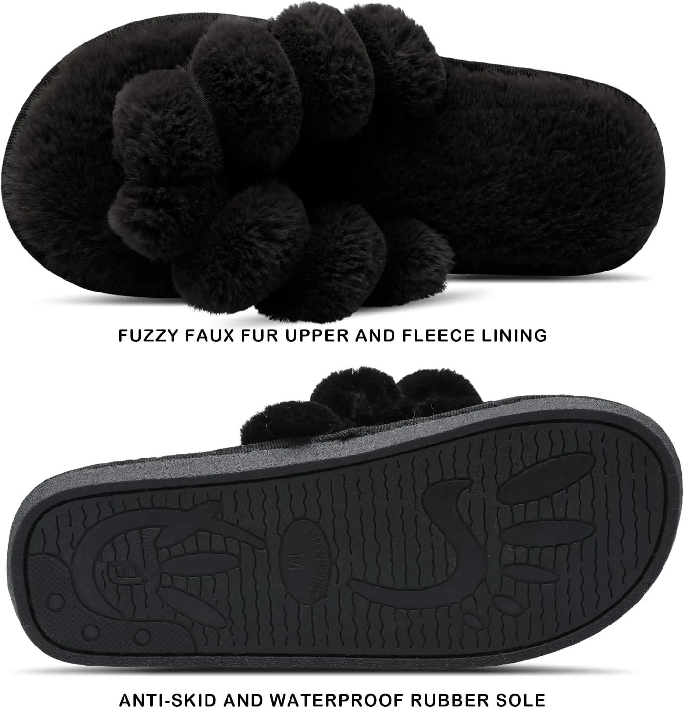 JOINFREE Women's Bedroom Slippers Comfort Four Season Classy Indoor Spa Slide Shoes