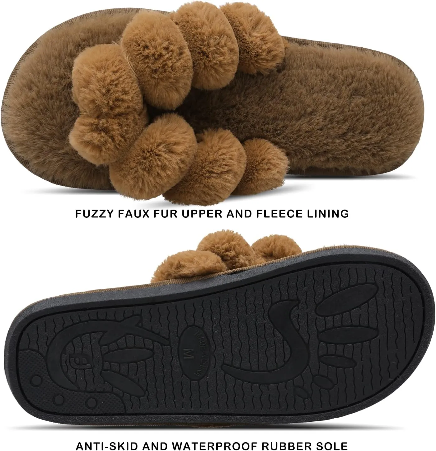JOINFREE Women's Bedroom Slippers Comfort Four Season Classy Indoor Spa Slide Shoes