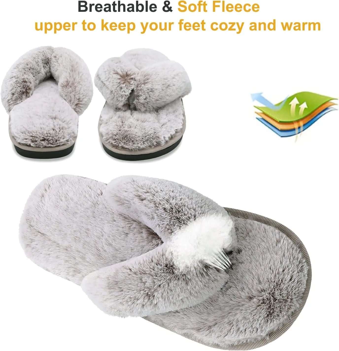 JOINFREE Women's Bedroom Slippers Comfort Four Season Classy Indoor Spa Slide Shoes