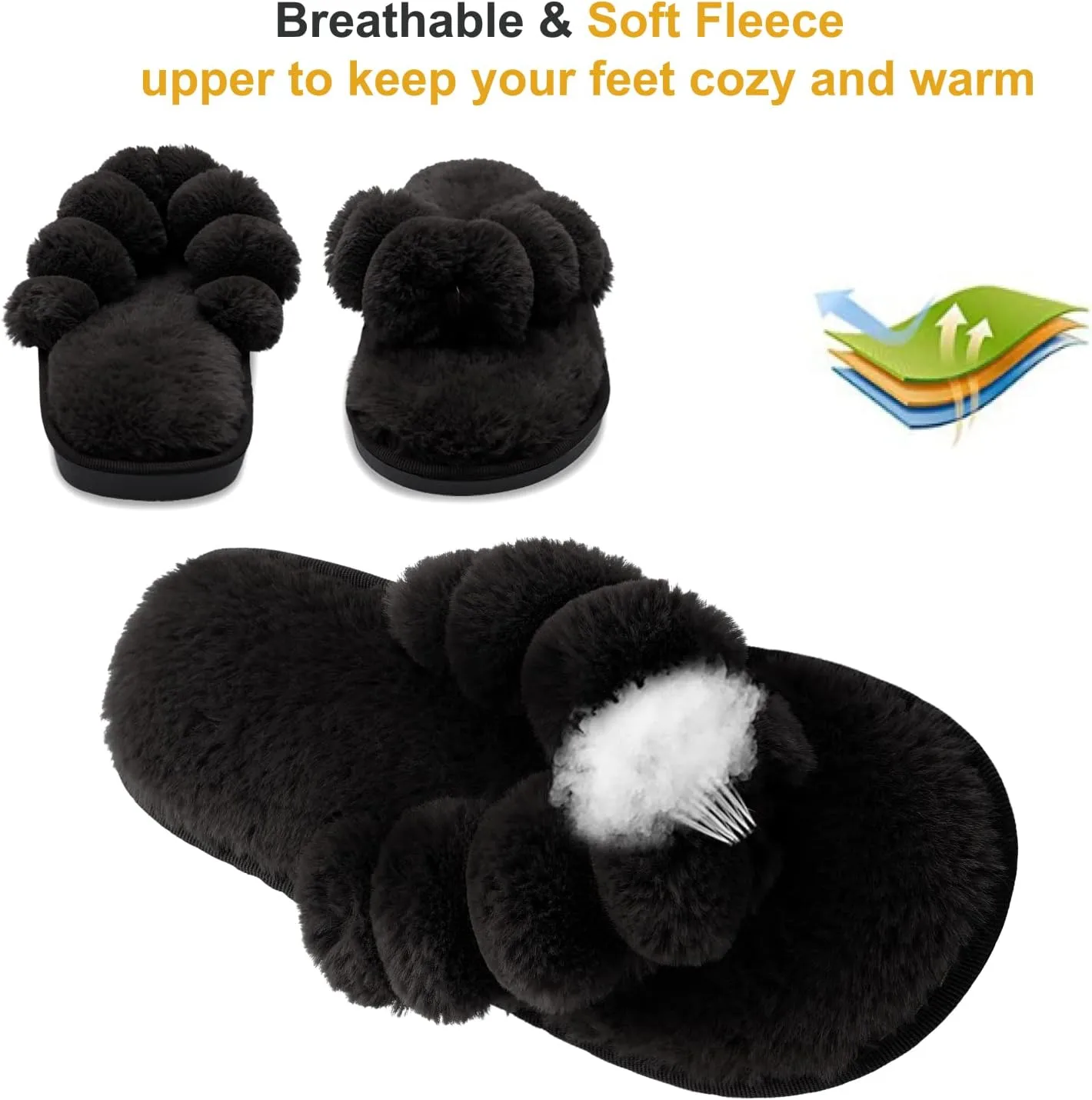 JOINFREE Women's Bedroom Slippers Comfort Four Season Classy Indoor Spa Slide Shoes