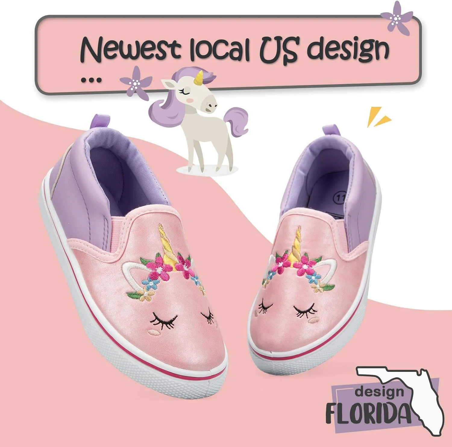 K KomForme Kids Shoes Toddlers Canvas Sneakers Slip on Walking Tennis Shoes for Boys Girls(Toddler/Little Kids/Big Kids)