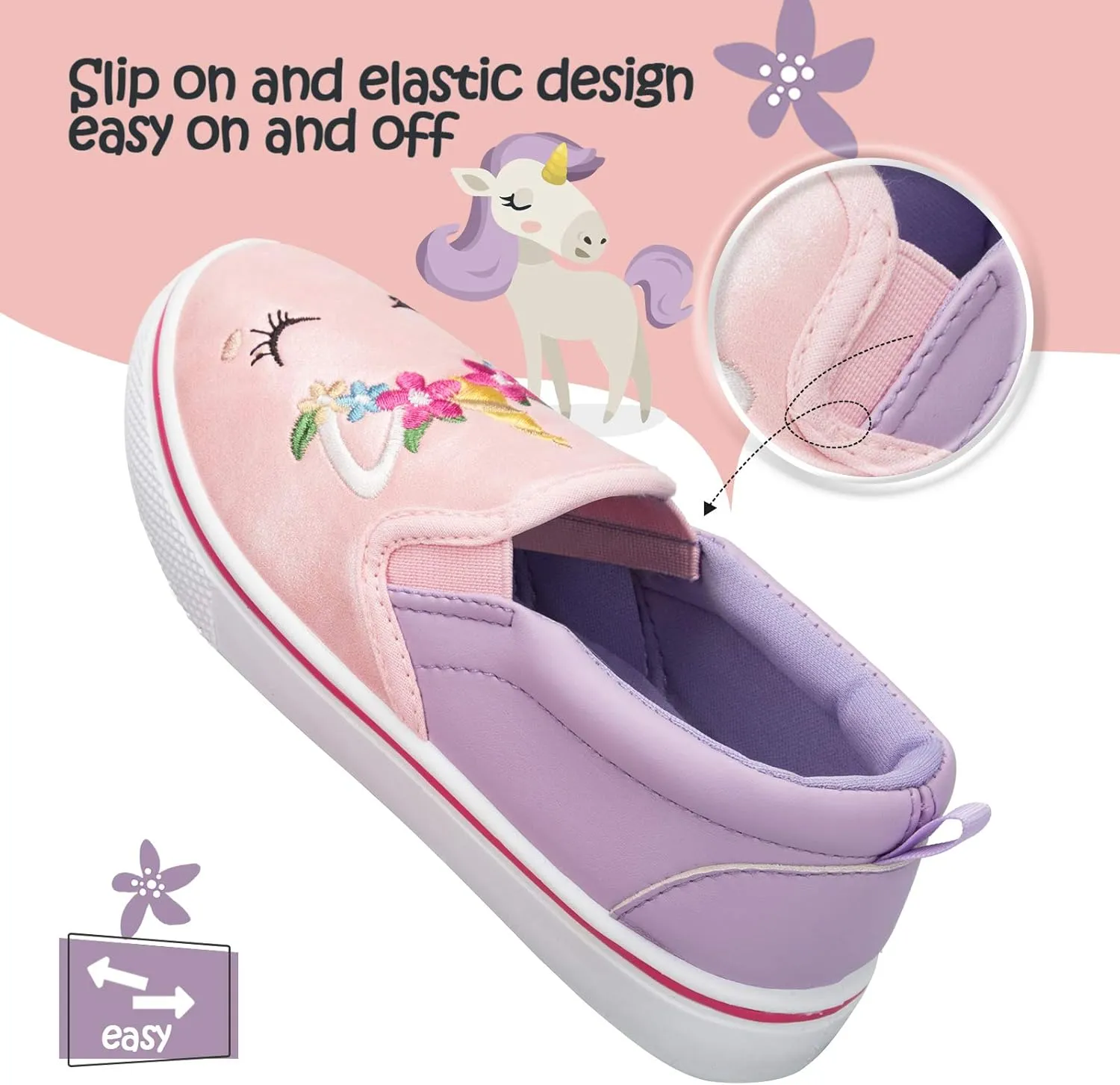 K KomForme Kids Shoes Toddlers Canvas Sneakers Slip on Walking Tennis Shoes for Boys Girls(Toddler/Little Kids/Big Kids)