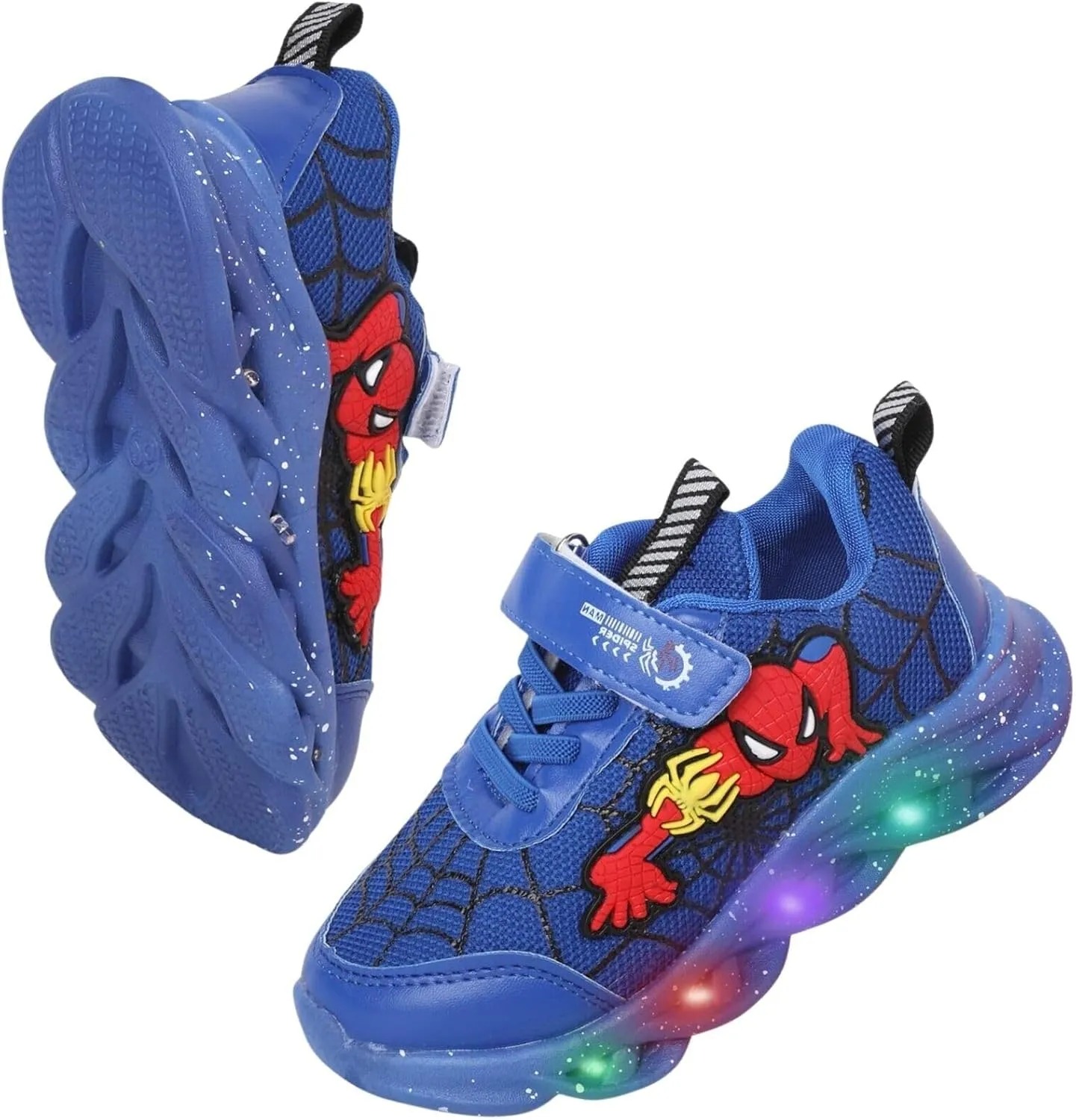 Kids Light Up Shoes Baby Toddler Boys Trainers Luminous Flashing Cartoon Athletic Running Sport Sneaker