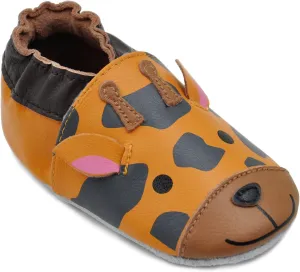 Kimi   Kai Baby Unisex Lambskin Leather Soft Sole Shoes - Giraffe