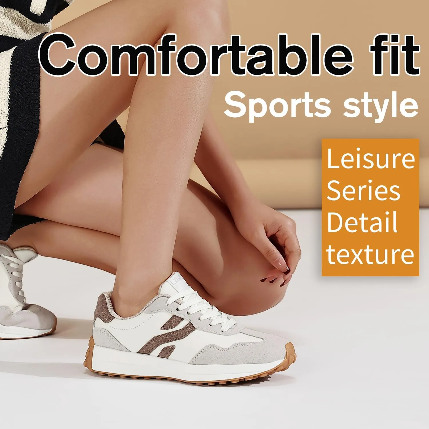 Ladies Retro Thick-Soled Casual Lightweight Sports Shoes - Classic Lace-up Anti-Slip Breathable Tennis Running Shoes