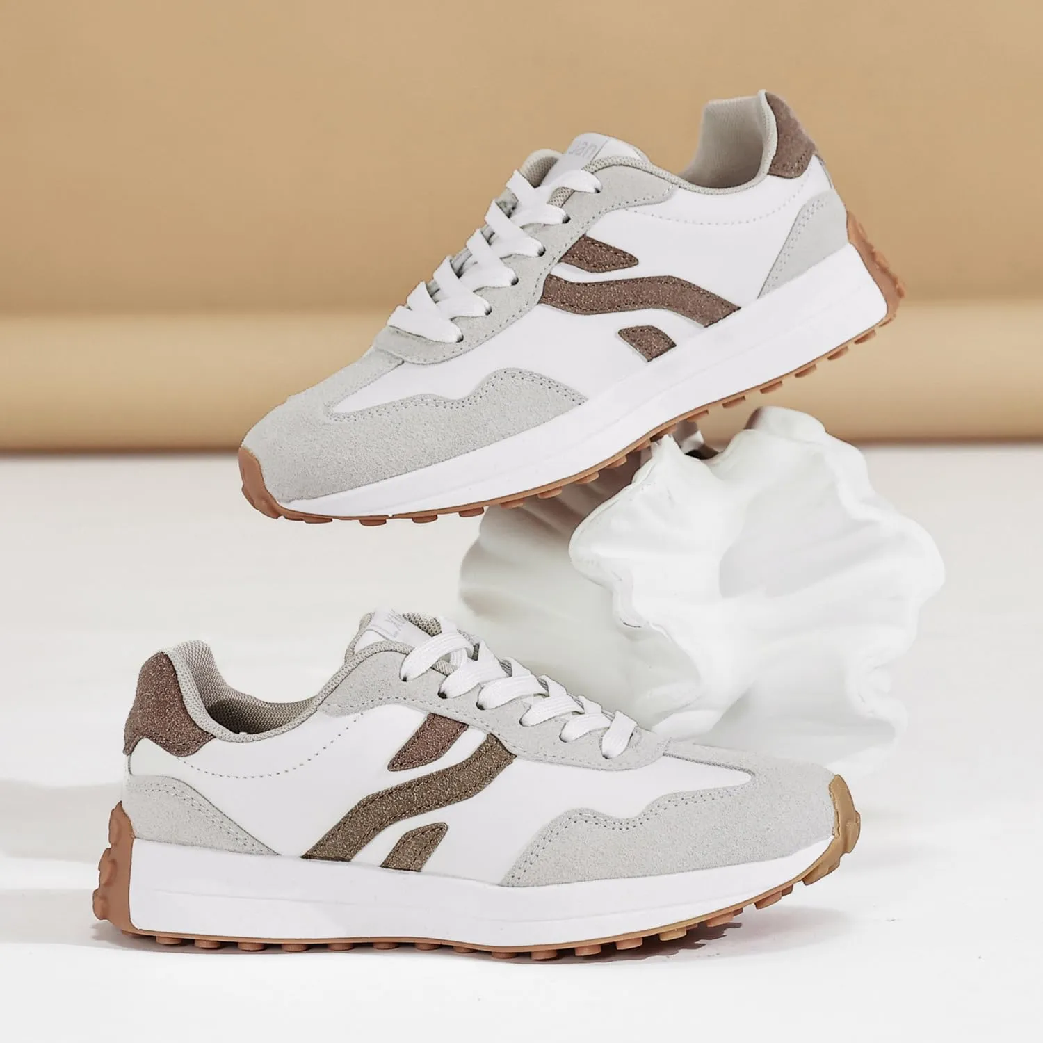 Ladies Retro Thick-Soled Casual Lightweight Sports Shoes - Classic Lace-up Anti-Slip Breathable Tennis Running Shoes