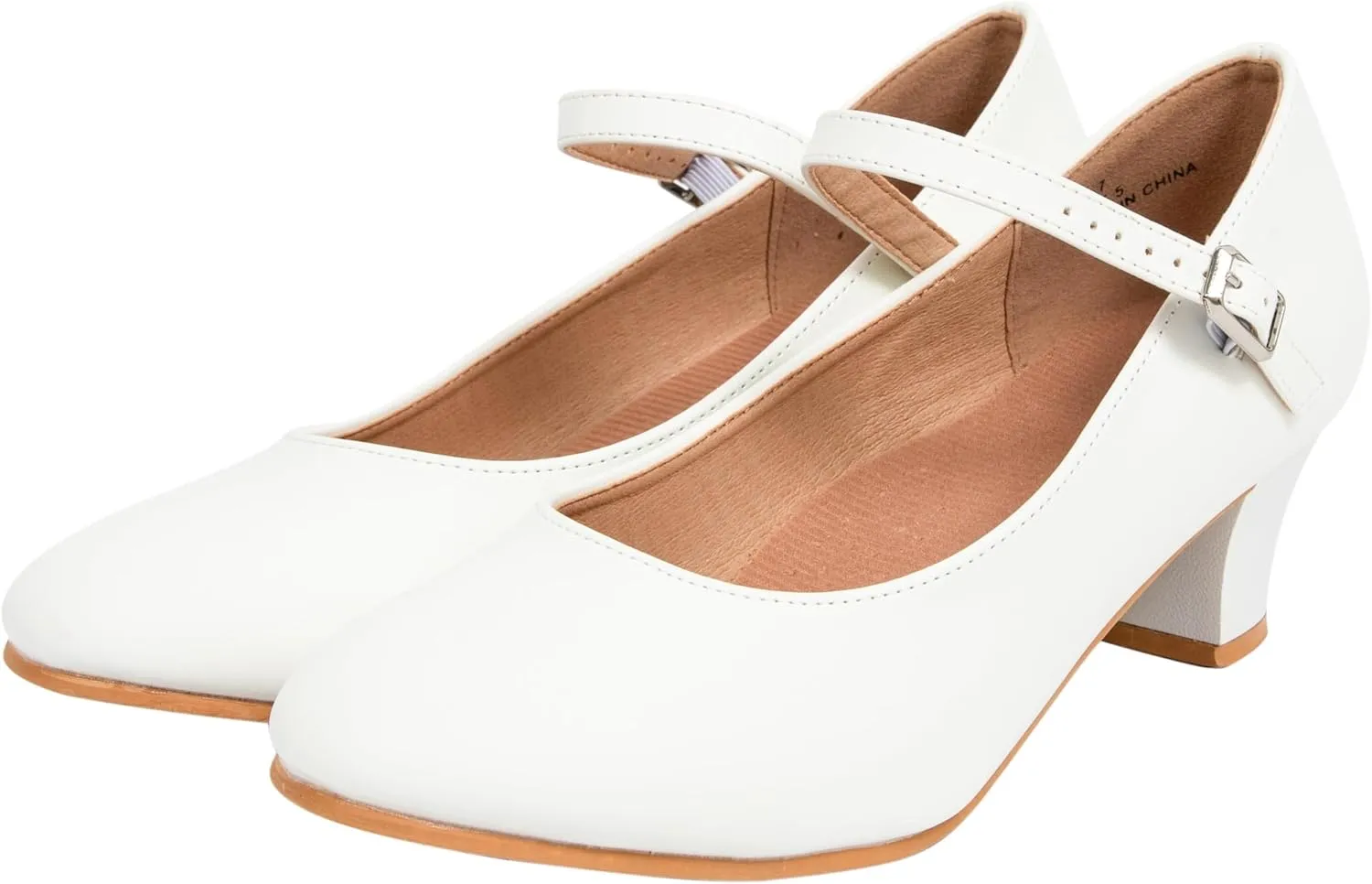 Linodes PU Leather Ankle Strap Character Shoe 1.55'' Dance Shoes for Women-UPD