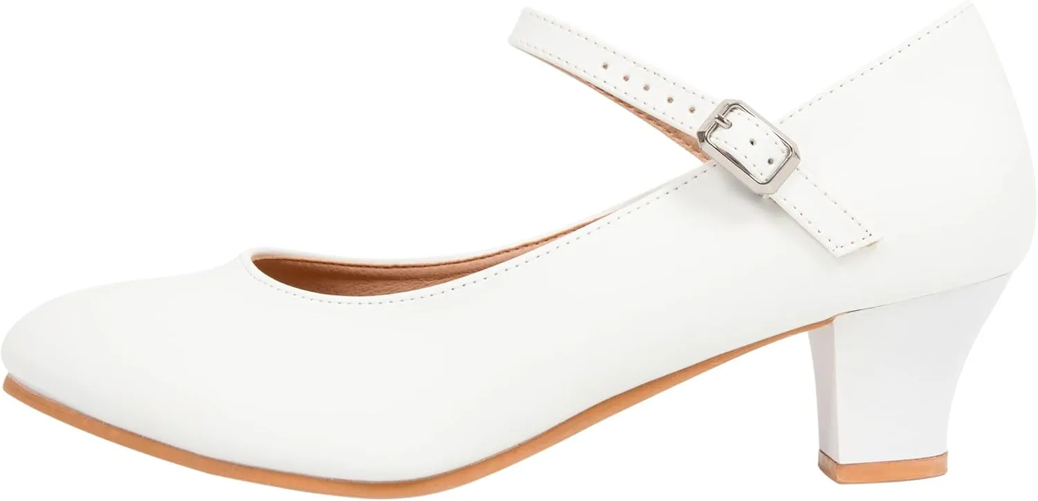 Linodes PU Leather Ankle Strap Character Shoe 1.55'' Dance Shoes for Women-UPD