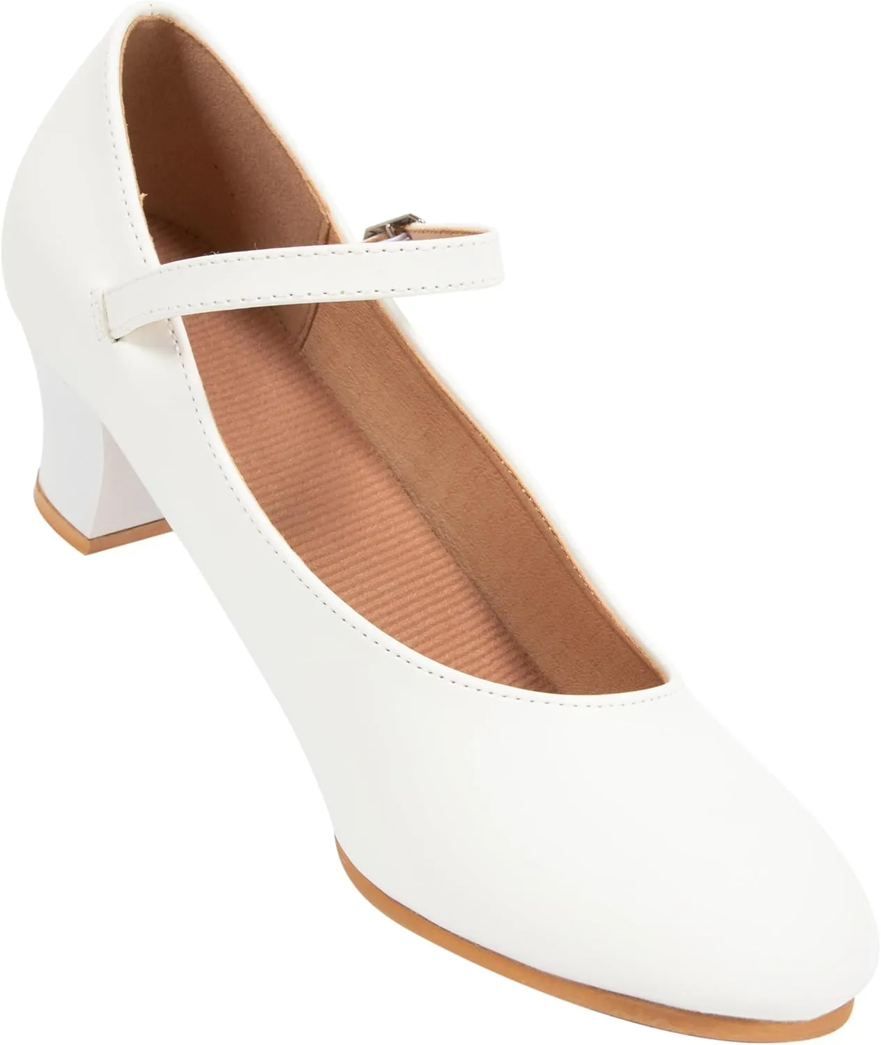 Linodes PU Leather Ankle Strap Character Shoe 1.55'' Dance Shoes for Women-UPD