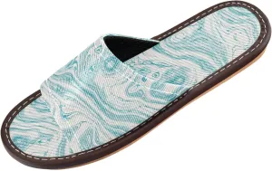 Liquid Fluid Blue Water Flow Slippers Indoor and Outdoor Washable Soft Open Toe Slide Slipper for