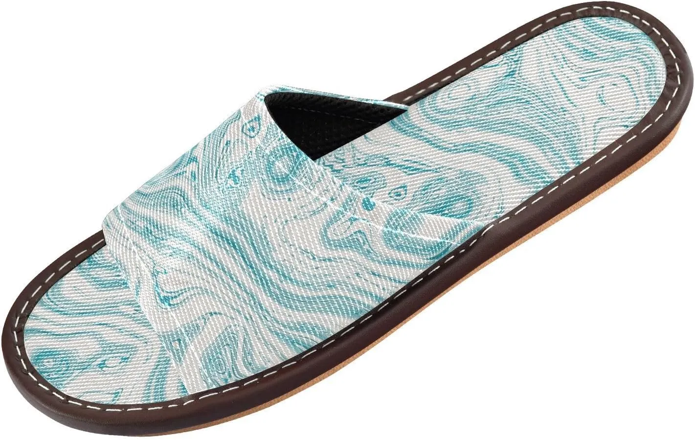 Liquid Fluid Blue Water Flow Slippers Indoor and Outdoor Washable Soft Open Toe Slide Slipper for