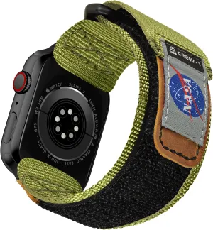 Made for Apple Watch Band, NASA Licensed Rugged Nylon Leather Sports Strap With Woven Loop Design For iWatch Ultra 2/1 49mm/46mm/45mm/44mm Tough Tactical Replacement Band For Series 10/9/SE