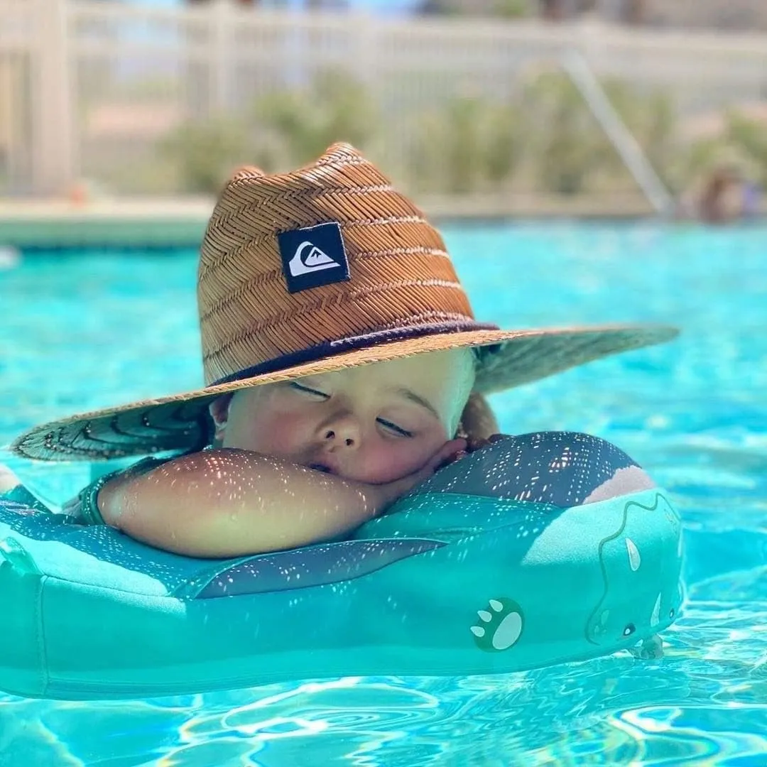 Mambobaby Float with Canopy Size Improved Non Inflatable Infant Baby Pool Float Smart Mambo Float Swim Trainer Add Tail Baby Swim Float Mambo Baby Float Solid Air Free Water Waist Swimming Ring