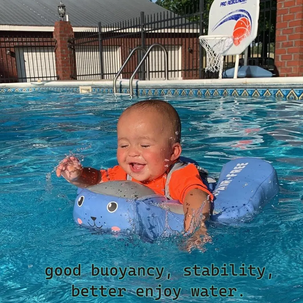 Mambobaby Float with Canopy Size Improved Non Inflatable Infant Baby Pool Float Smart Mambo Float Swim Trainer Add Tail Baby Swim Float Mambo Baby Float Solid Air Free Water Waist Swimming Ring