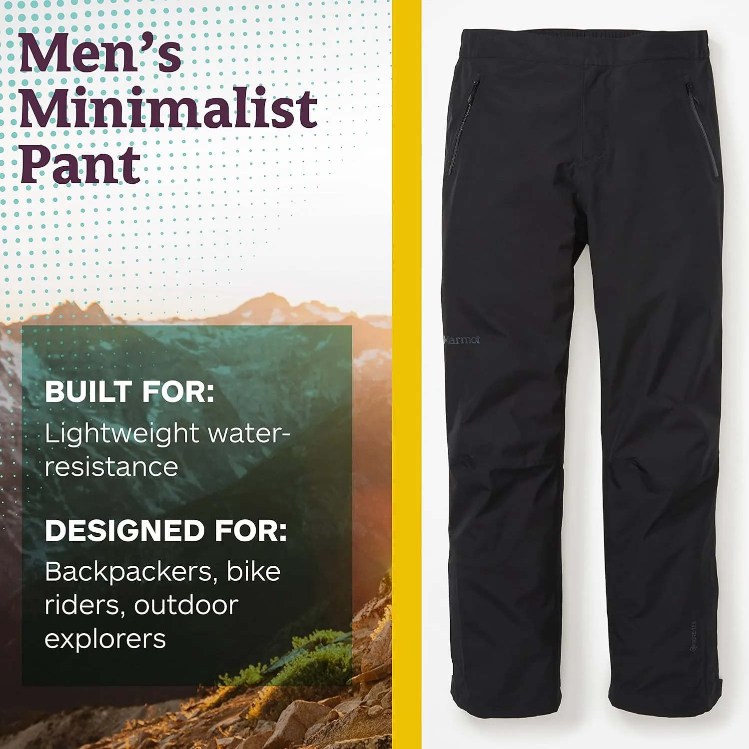 MARMOT Men's Gore-TEX Minimalist Rain Pant - Packable, Breathable, Durable Wind & Water Protection