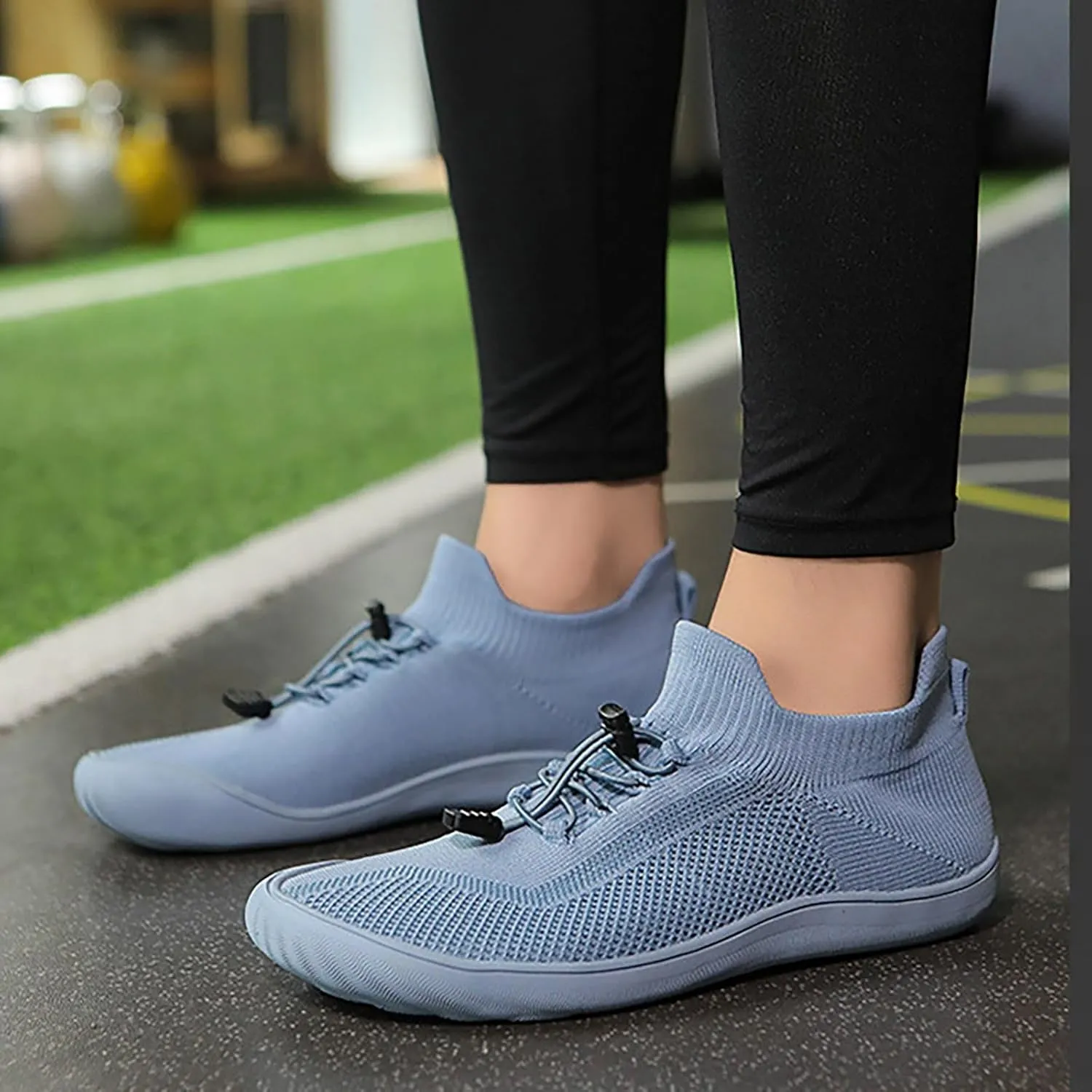 Mens Dress Shoes Casual Oxfords Shoes Knit Lightweight Tennis Shoes Womens Comfort Casual Work Shoes White Platform Sneakers Steel Toe Tennis Shoe Cross Trainer Shoe