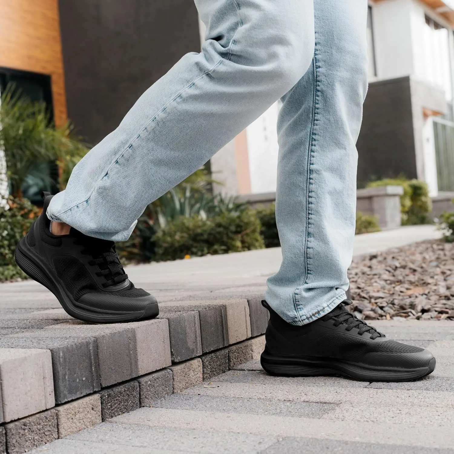 Men's Hands Free Slip On Walking Shoes Comfortable Breathable Casual Shoes for Men Knit Tennis Sneaker