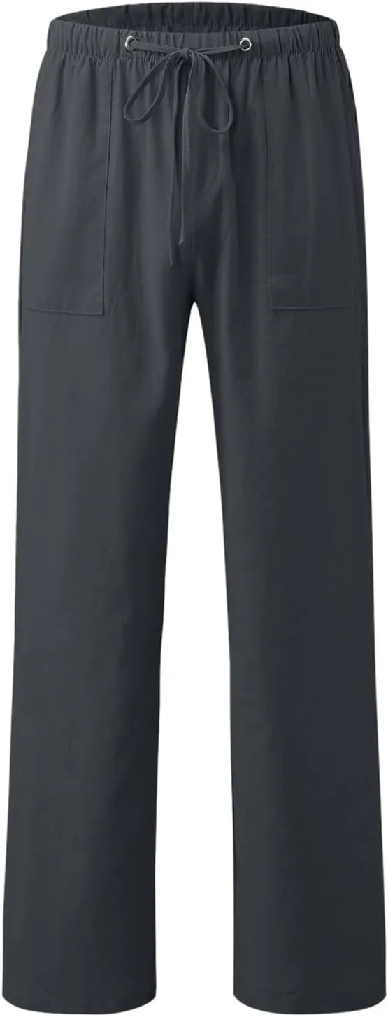 Men's Jogging Pants Casual Jogger Workout Gym Sweatpants Straight Leg Elasticated Waist Cargo Work Pant