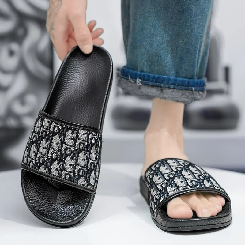 Men's Open Toe Casual Sports Slippers for Indoor/Outdoor Use - Breathable Lightweight Slide Slippers, Stylish Beach and House Shoes