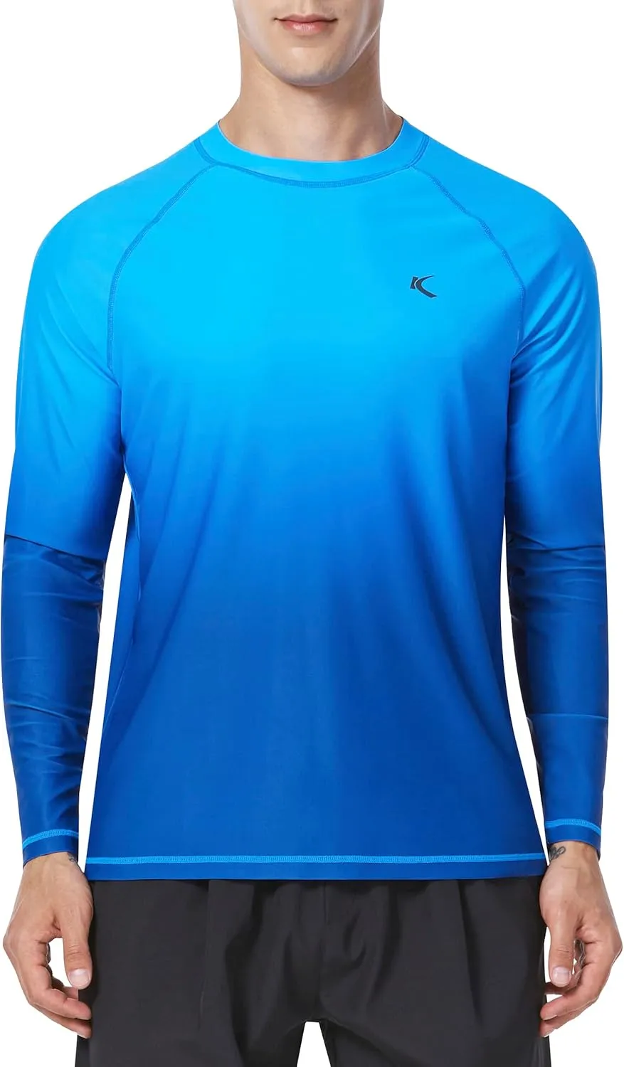 Mens Rash Guard UPF 50  Swim Shirts UV Sun Protection T-Shirt Quick Dry Long Sleeve Beach Shirts for Fishing