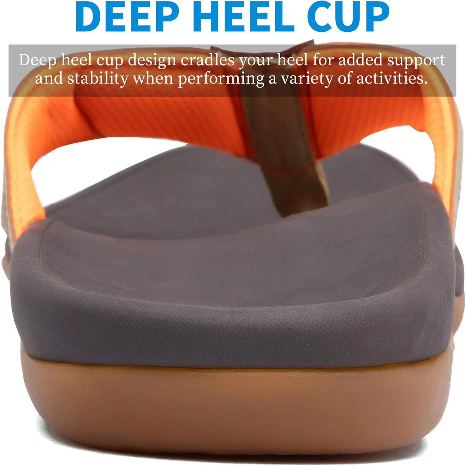 Mens Sandals with Arch Support Orthotic Flip Flops for Plantar Fasciitis Flat Feet Indoor Outdoor Beach Slippers