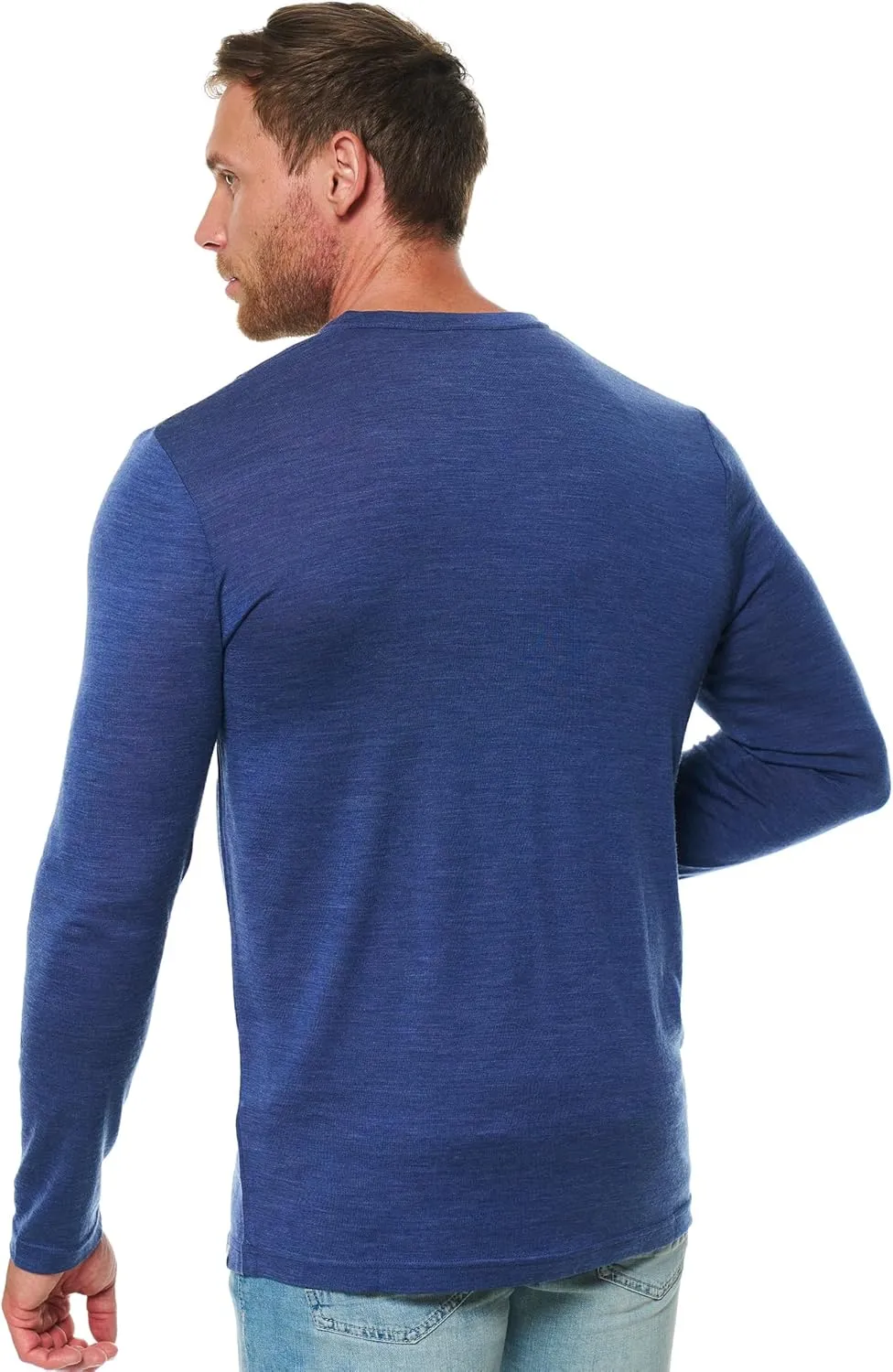 Merino Wool Base Layer Mens - 100% Merino Wool Shirts for Men Thermal Underwear Long Sleeve T-Shirt for Hiking Hunting