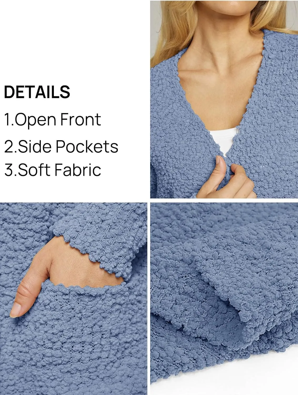 MEROKEETY Women's Long Sleeve Soft Chunky Knit Sweater Open Front Cardigans Outwear Coat