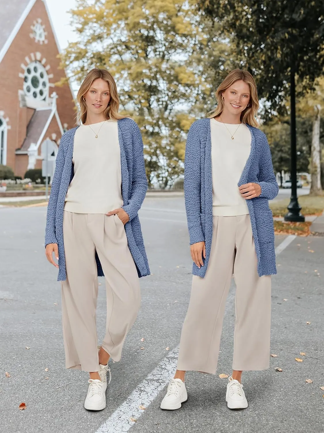 MEROKEETY Women's Long Sleeve Soft Chunky Knit Sweater Open Front Cardigans Outwear Coat