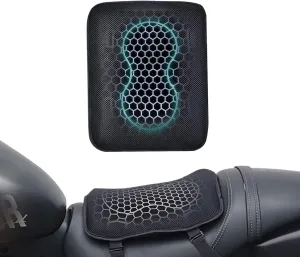 Motorcycle Gel Seat Cushion, Seat Cushion Available for Rear Passengers Honeycomb Structure Breathable Anti-Skid Shock Absorption Suitable for Long-Term Riding