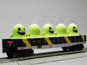 MTH RAILKING Halloween Ghost Trap 2024 Gondola with Glowing Lighted Ghosts 30-72255