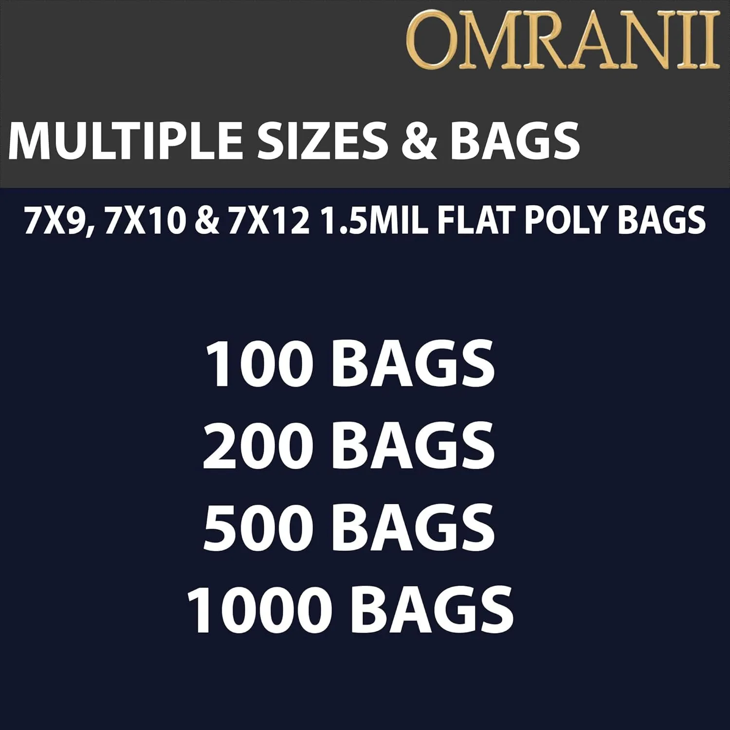 Multiple Sizes Clear Flat Poly Bags, 1.5Mil 7" X 9" & 100 Bags | Low-Density Polyethylene (LDPE), Flat Open Top Plastic Packaging Packing | Flexible and Durable Plastic Bags