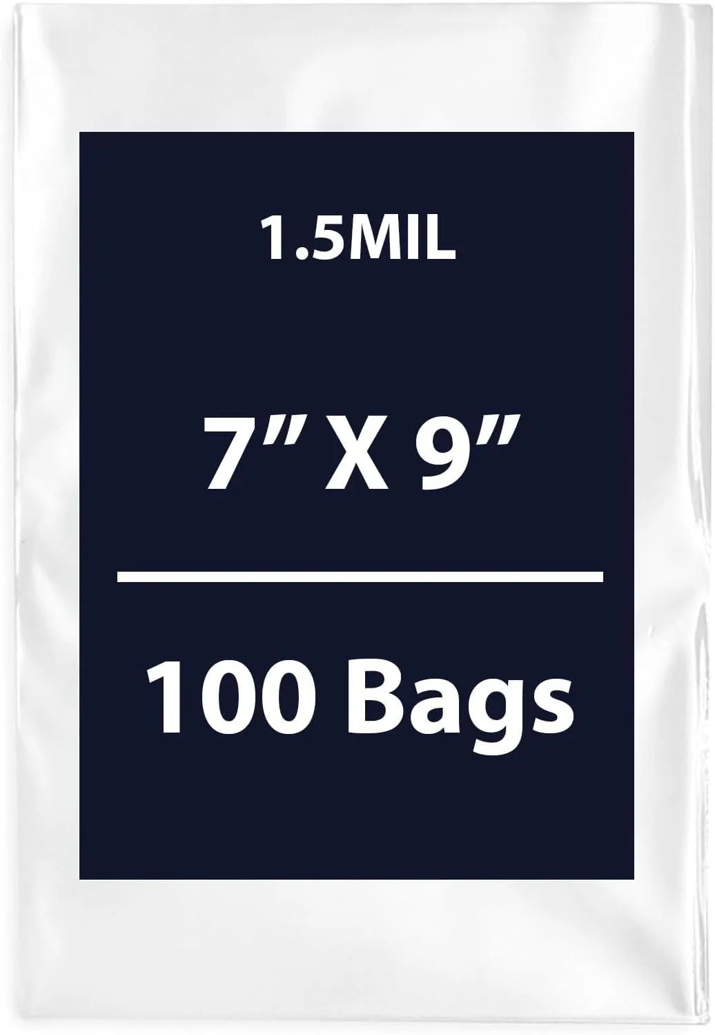 Multiple Sizes Clear Flat Poly Bags, 1.5Mil 7" X 9" & 100 Bags | Low-Density Polyethylene (LDPE), Flat Open Top Plastic Packaging Packing | Flexible and Durable Plastic Bags