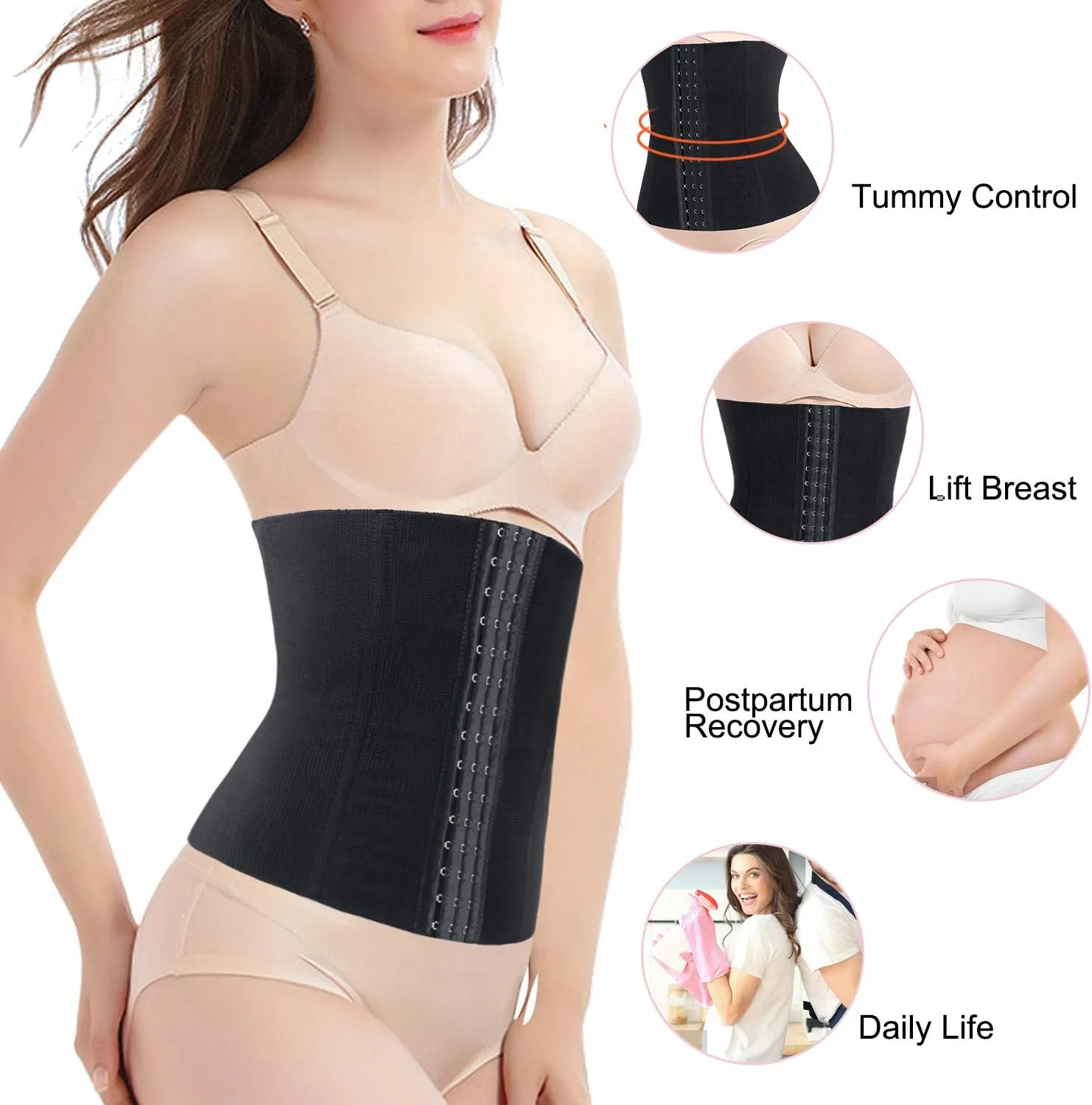 Nebility Womens' Maternity Belly Band Postpartum Recovery Belt Waist Trainer
