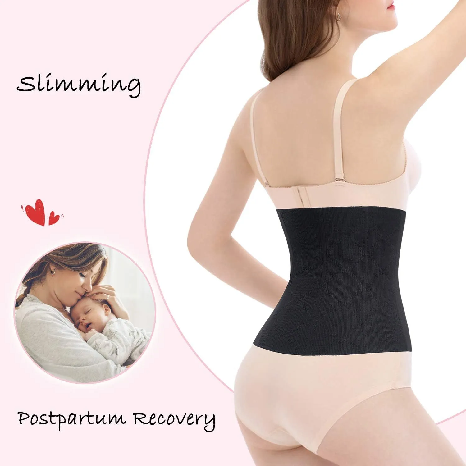 Nebility Womens' Maternity Belly Band Postpartum Recovery Belt Waist Trainer