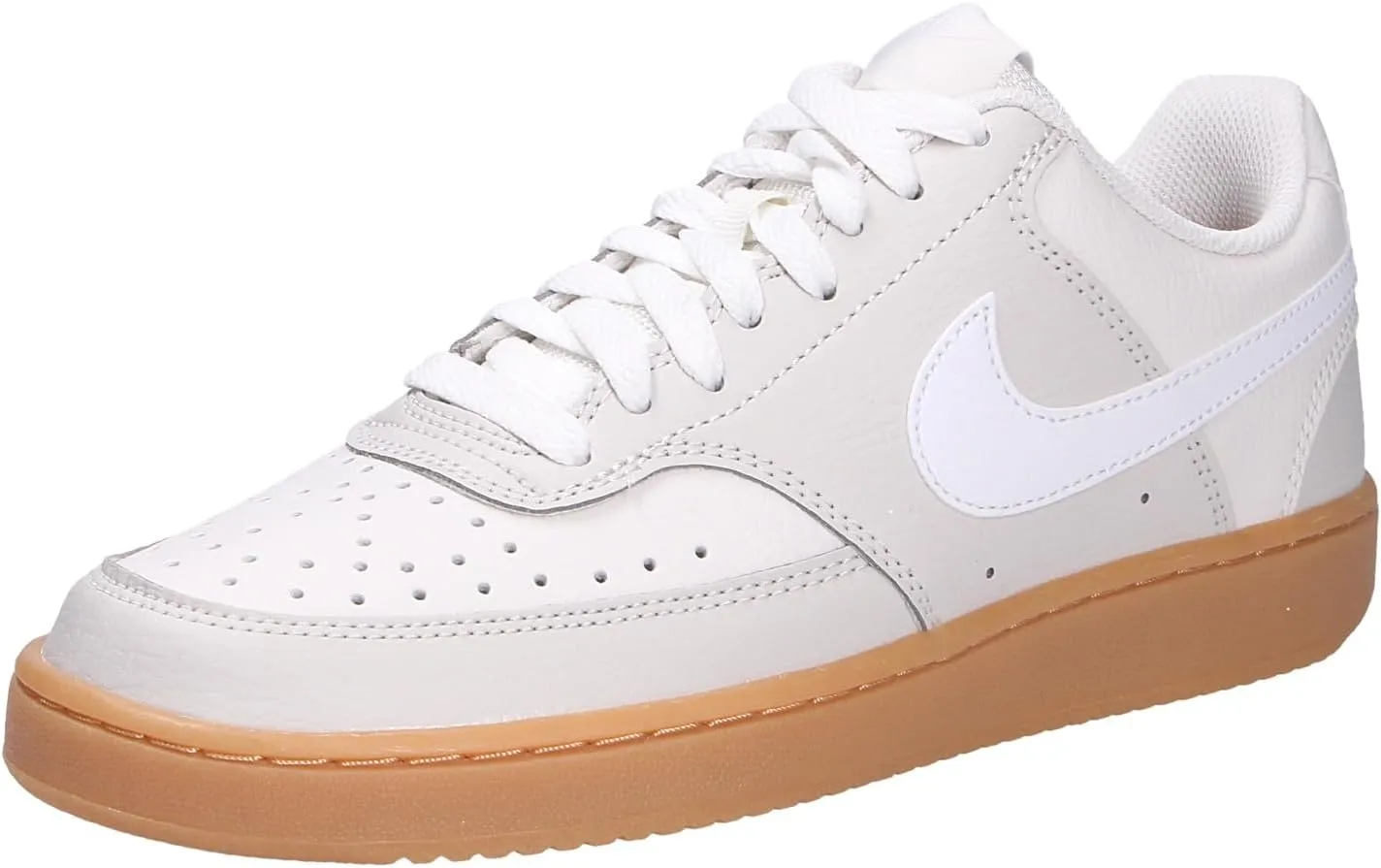Nike Women's Court Vision Low Sneaker, Light Bone/White/Phantom/Gum Yellow, 7