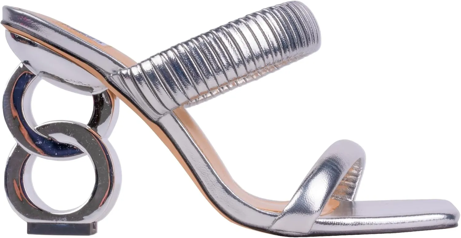 Ninety Union Raddle Metallic Heel Pleaded Two Band Slide