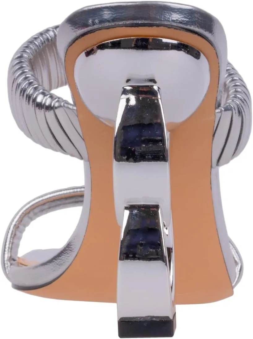 Ninety Union Raddle Metallic Heel Pleaded Two Band Slide