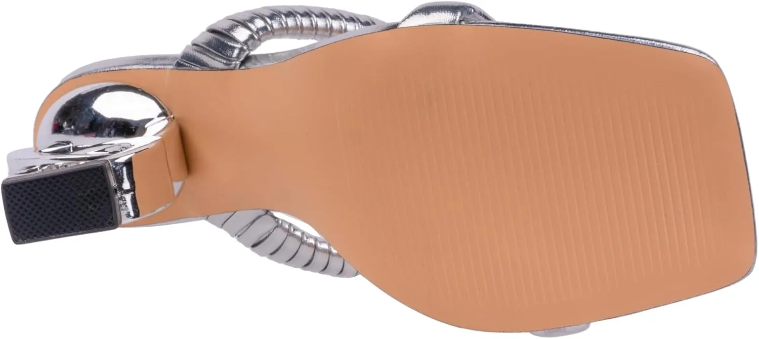 Ninety Union Raddle Metallic Heel Pleaded Two Band Slide