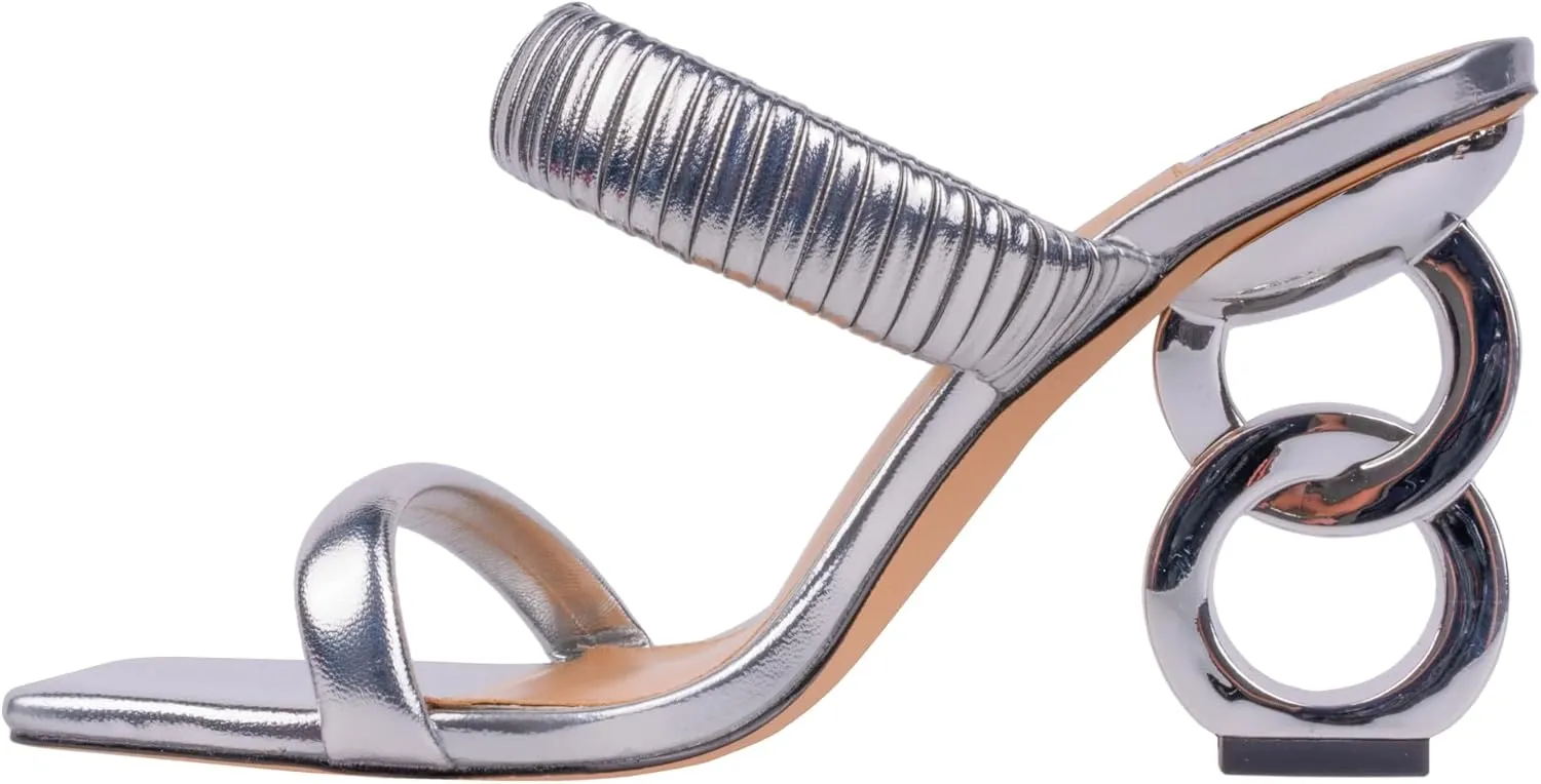 Ninety Union Raddle Metallic Heel Pleaded Two Band Slide