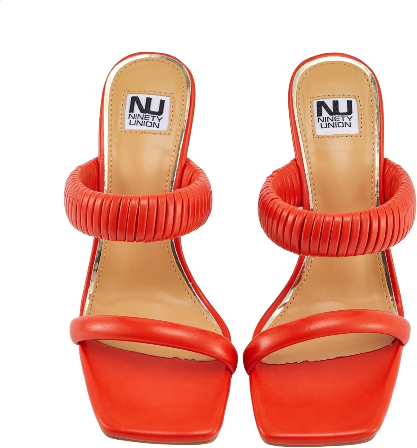 Ninety Union Raddle Metallic Heel Pleaded Two Band Slide