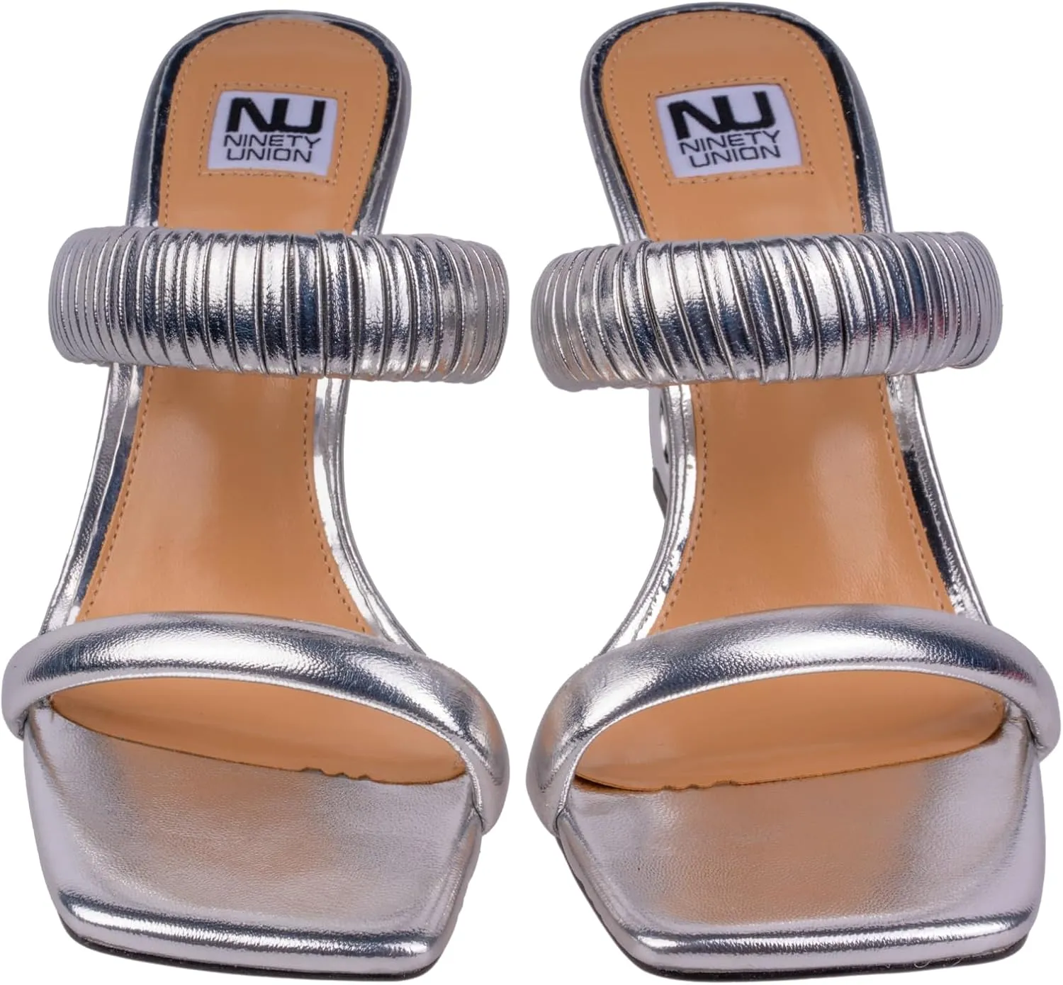 Ninety Union Raddle Metallic Heel Pleaded Two Band Slide